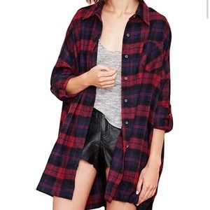 (2/$15) Oversized Plaid Button up